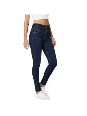 Bongo Y2K High Rise Skinny Jeans Triple Button Dark Wash Women’s 4 / Juniors 5
